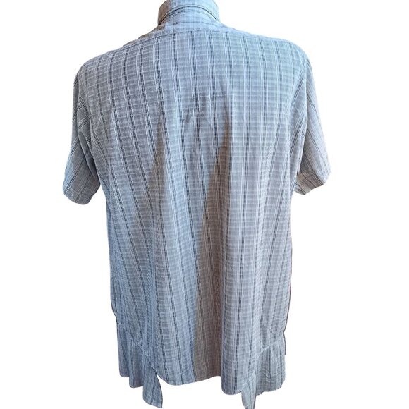 Vintage Mens Large Disco Shirt Checkered Hampshire House Van Heusen 1970's Knit - Picture 5 of 7